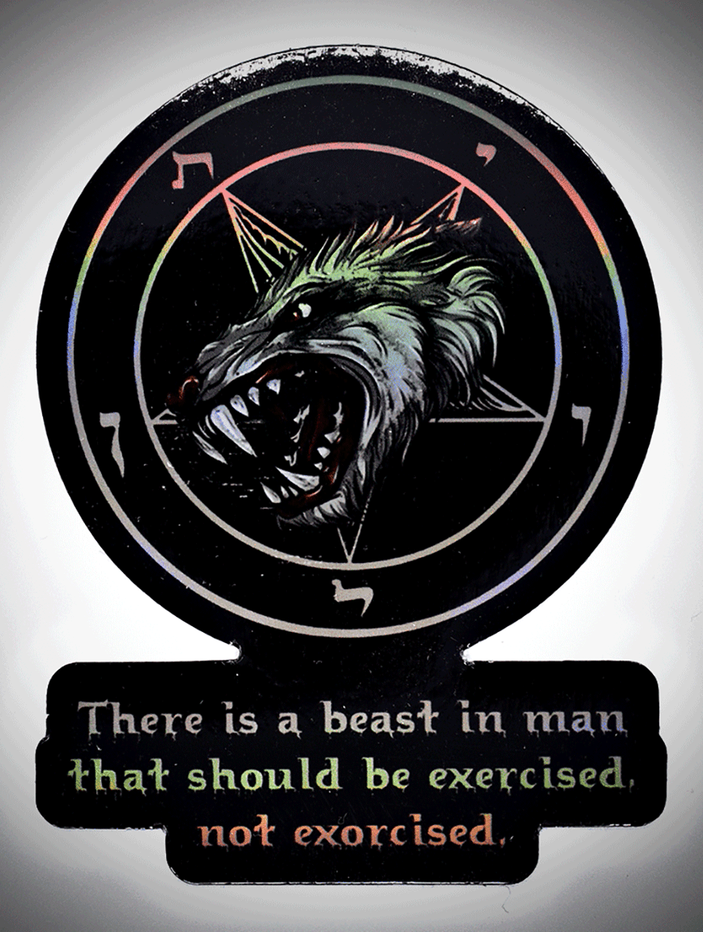 Beast in Man Holographic Sticker - Satanme