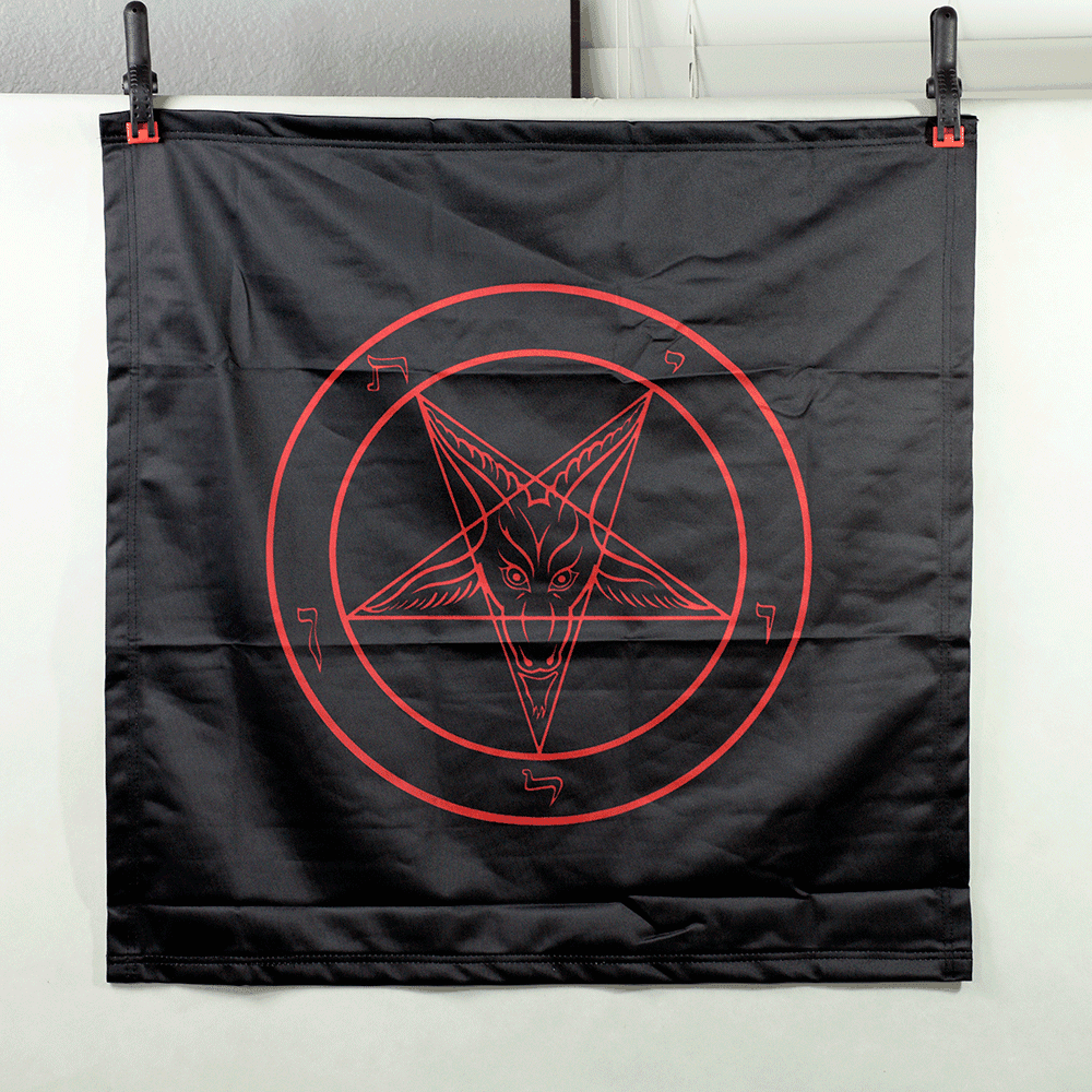 Red Baphomet Banner - Satanme